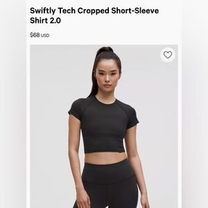 Lulu Lemon Swiftly Tech Cropped Short-Sleeve Shirt 2.0